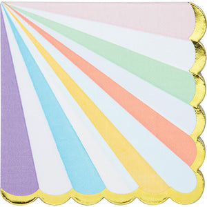 Pastel Celebrations Luncheon Napkin, Scallop Shaped, Foil 16ct by Creative Converting