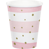 Pink Gold Celebration Hot/Cold Cups 9Oz. 8ct by Creative Converting