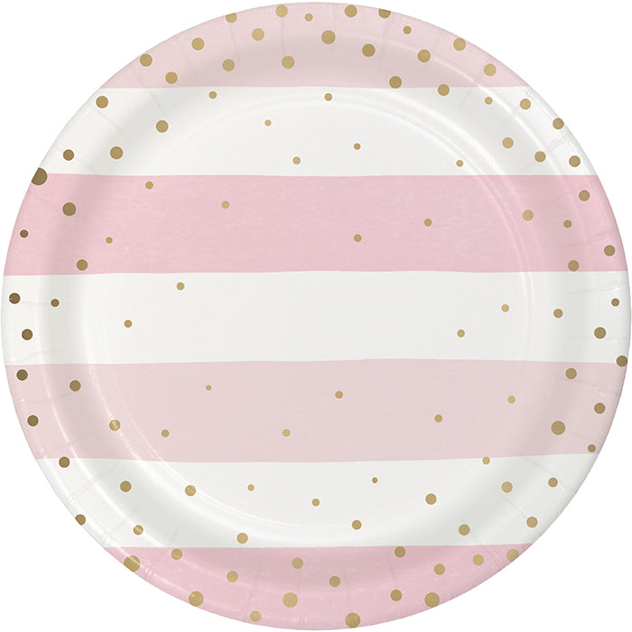 Pink Gold Celebration Dessert Plate, Foil 8ct by Creative Converting