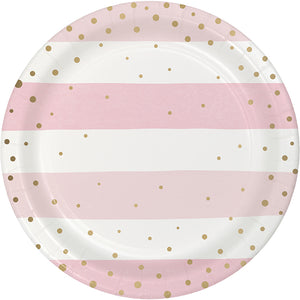 Pink Gold Celebration Dessert Plate, Foil 8ct by Creative Converting