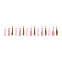 Pink Gold Celebration Tassel Garland, Pink/Gold