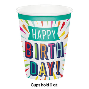 Birthday Burst Hot/Cold Cups 9Oz. 8ct Party Decoration