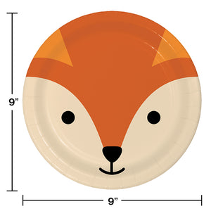 Animal Faces Dinner Plate, Fox 8ct Party Decoration