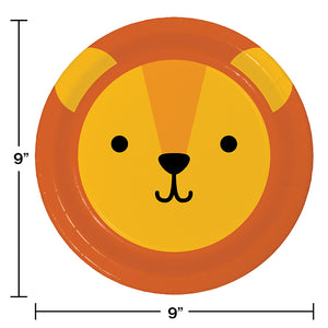 Animal Faces Dinner Plate, Lion 8ct Party Decoration