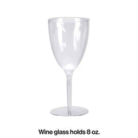 8 Oz. Clear Plastic 1-Piece Wine Glasses 8ct