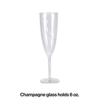 6 Oz. Clear Plastic 1-Piece Champagne Glasses 8ct
