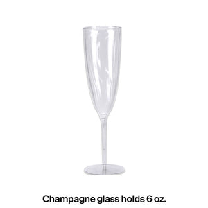 6 Oz. Clear Plastic 1-Piece Champagne Glasses 8ct Party Decoration