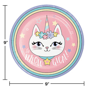 Sassy Caticorn Dinner Plate 8ct Party Decoration