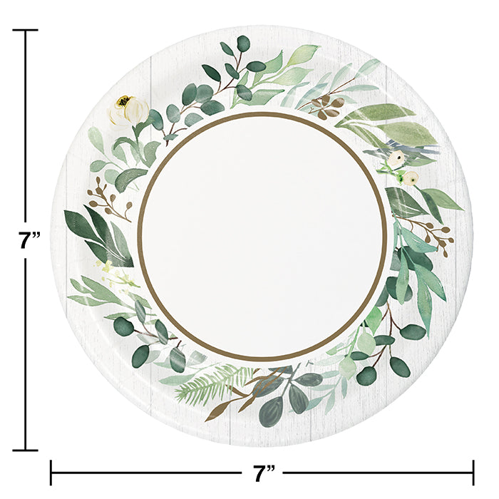 Eucalyptus Greens Dessert Plate 8ct Party Decoration