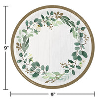 Eucalyptus Greens Dinner Plate 8ct Party Decoration