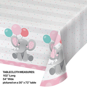 Enchanting Elephants Girl Paper Tablecover 54" X 102" Party Decoration