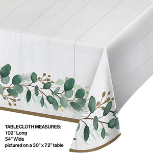 Eucalyptus Greens Paper Tablecover 54" X 102" Party Decoration