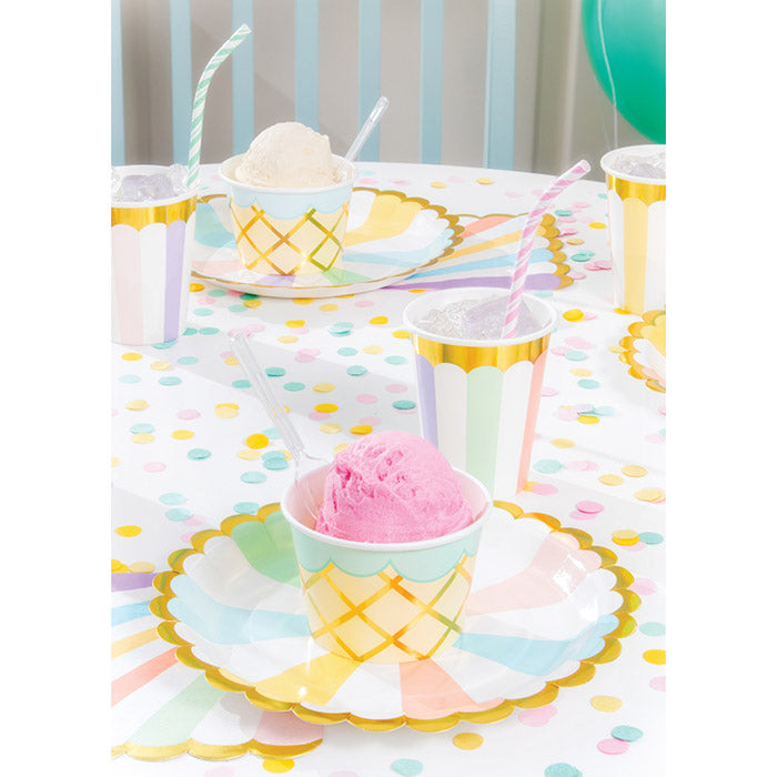 Ice Cream Party Treat Cups With Spoons, Foil 8ct