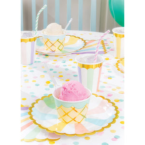 Ice Cream Party Treat Cups With Spoons, Foil 8ct Party Supplies