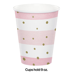Pink Gold Celebration Hot/Cold Cups 9Oz. 8ct Party Decoration