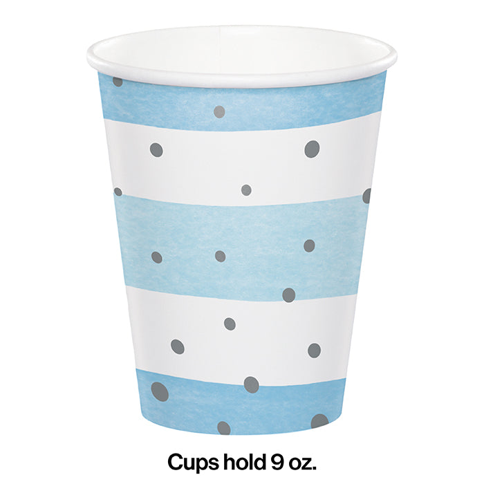 Blue Silver Celebration Hot/Cold Cups 9Oz. 8ct Party Decoration