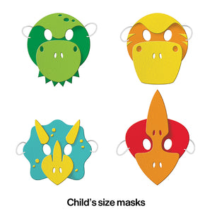 Boy Dino Party Foam Masks 4ct Party Decoration
