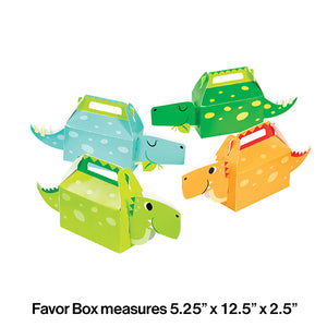 Boy Dino Party Treat Box 3D 4ct Party Decoration