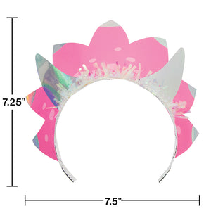 Girl Dino Party Tiaras, Iridescent 8ct Party Decoration
