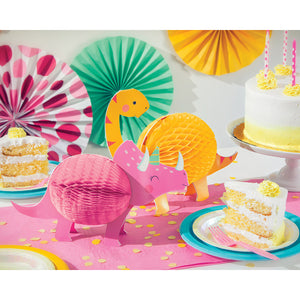 Girl Dino Party Centerpiece Hc Shaped 2ct Party Supplies