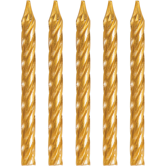 Gold Spiral Candles, 24 ct by Creative Converting