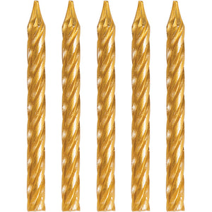 Gold Spiral Candles, 24 ct by Creative Converting