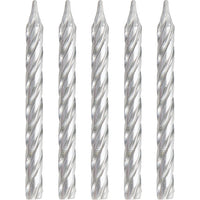 Silver Spiral Candles, 24 ct by Creative Converting
