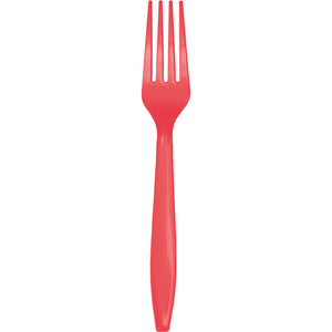 Coral Plastic Forks, 24 ct by Creative Converting