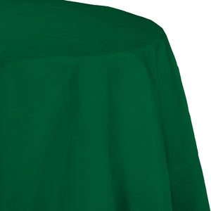 Hunter Green Round Polylined TIssue Tablecover, 82" by Creative Converting
