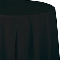 Black Velvet Round Plastic Tablecover, 82