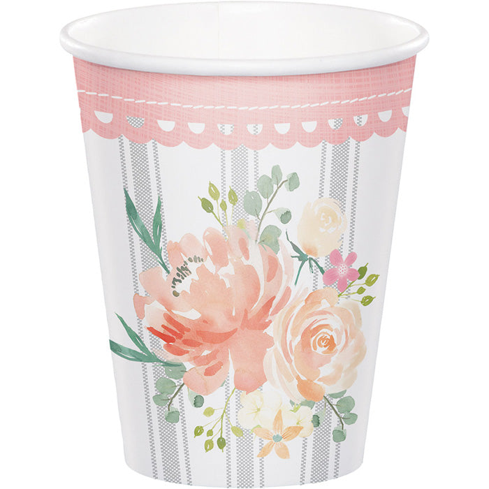 Farmhouse Floral Hot/Cold Paper Cups 9 Oz., 8 ct by Creative Converting