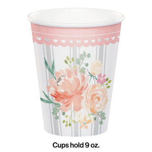 Farmhouse Floral Hot/Cold Paper Cups 9 Oz., 8 ct Party Decoration