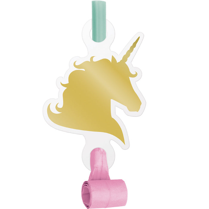 Unicorn Sparkle Blowouts W/Med, Foil, 8 ct by Creative Converting