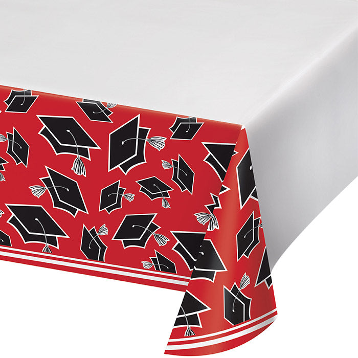 Graduation School Spirit Red Table Cover by Creative Converting