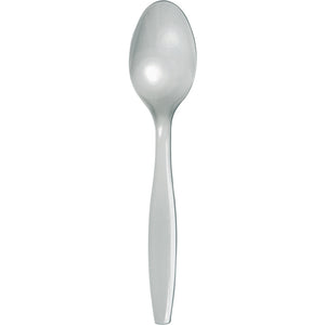 Shimmering Silver Plastic Spoons, 24 ct by Creative Converting