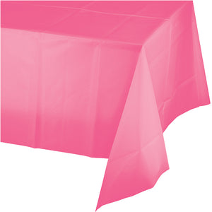 Candy Pink Plastic Tablecover 54" X 108" by Creative Converting