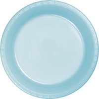 Pastel Blue Plastic Banquet Plates, 20 ct