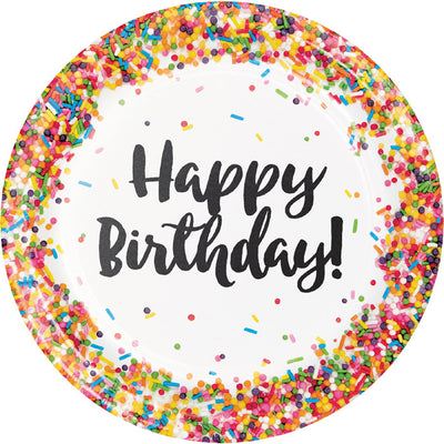 Confetti Sprinkles Paper Plates, 8 ct by Creative Converting