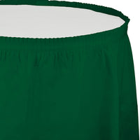 Hunter Green Plastic Tableskirt, 14' X 29