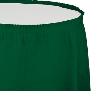 Hunter Green Plastic Tableskirt, 14' X 29" by Creative Converting