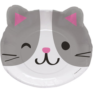 Purr-Fect Party Shaped Plate 9" Assorted Kittens, 8 ct Party Supplies