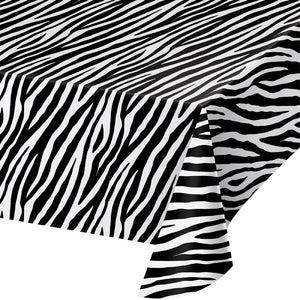 Zebra Print Plastic Table Cover, 54" X 108" by Creative Converting