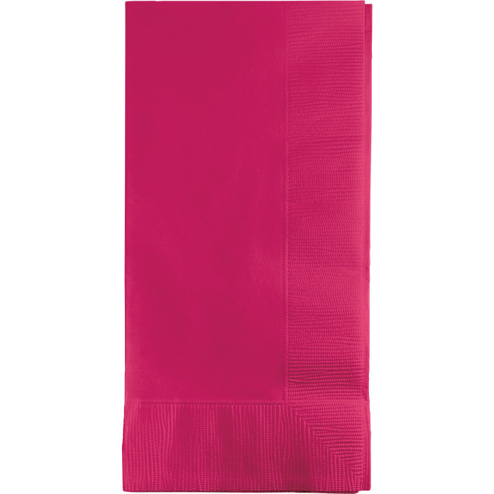 Hot Magenta Dinner Napkins 2Ply 1/8Fld (50/Pkg)