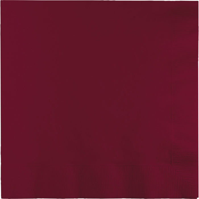 Burgundy Dinner Napkins 3Ply 1/4Fld (25/Pkg)