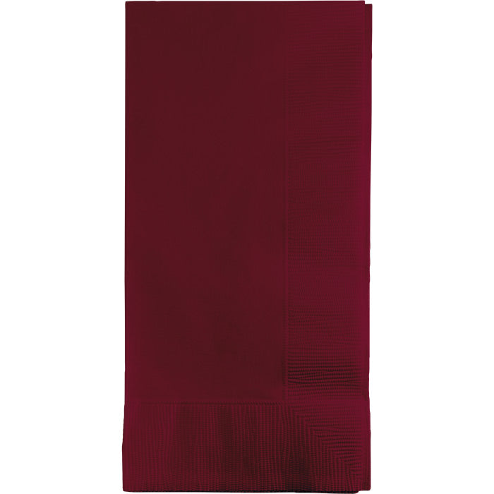 Burgundy Dinner Napkins 2Ply 1/8Fld (50/Pkg)