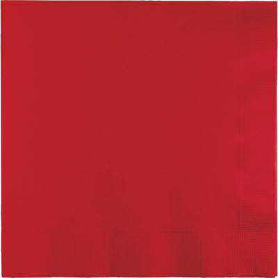 Classic Red Dinner Napkins 3Ply 1/4Fld (25/Pkg)