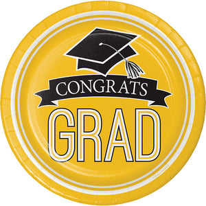 Yellow Graduation Paper Plates, 18/Pkg by Creative Converting