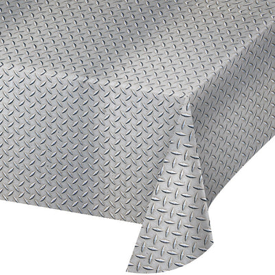 Diamond Plate Plastic Tablecover 54" X 108" by Creative Converting
