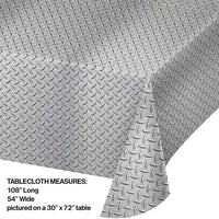 Diamond Plate Plastic Tablecover 54