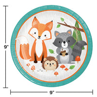 Wild One Woodland Paper Plates, Pack Of 8 Party Decoration